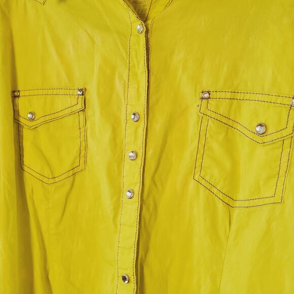 Rock 47 Wrangler Womens XL Western Shirt Rhinestone Studded Snap Long Sleeved - Picture 7 of 12